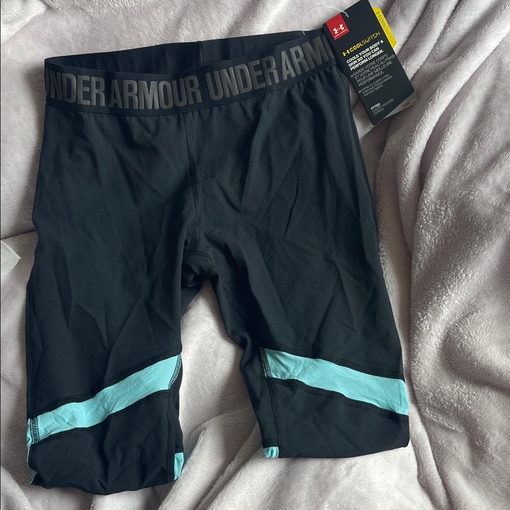 Under Armour Black and Aqua Women's Shorts